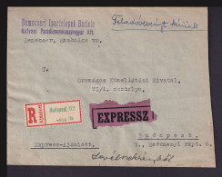 DEMECSER 1948. Ajánlott Expressz Tértivevényes Levél Budapestre - Lettres & Documents