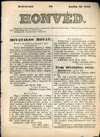 KOLOZSVÁR 1849.04.20. Honvéd, Lap 97. Száma, Komplett - Historische Dokumente
