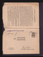 BODROGKISFALUD 1939.  Küldemény, Postaügynökségi Bélyegzéssel - Lettres & Documents