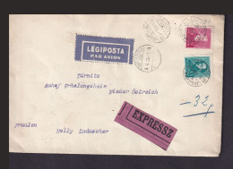 MÁTYÁSFÖLD 1934. Expressz Légi Levél Ausztriába - Storia Postale