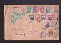BUDAPEST 1931. Ajánlott Levél 14 Db Bélyeggel Franciaországba - Lettres & Documents