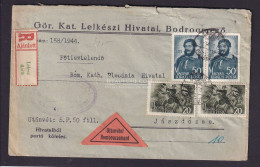 LELESZ 1944. Ajánlott Utánvétes Levél Jászdózsára - Briefe U. Dokumente