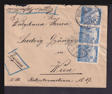 BUDAPEST 1917. Expressz Levél Bécsbe - Cartas & Documentos
