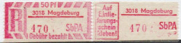 DDR Einschreibemarke Magdeburg SbPA Postfrisch, EM2B-3018II(3) Zh - R-Zettel