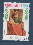 Antigua, **, Yv 351, Mi 349, SG 416, « Vierge à L'Enfant » Par Gorgione, Noël 1974, - Antigua Et Barbuda (1981-...)