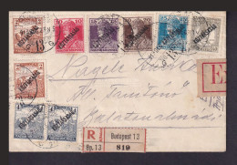 BUDAPEST 1918. Dekoratív Expressz Ajánlott Levél Balatonalmádiba Küldve - Storia Postale