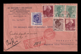 ROMÁNIA 1937. Ajánlott Légi Levél Budapestre - Cartas & Documentos