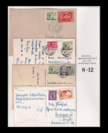 1954-56. Vegyes Bérmentesítésű 20f-es Levlapok 8+12f Kombinációkkal  ( Visnyovszki 8f és 12f-es Kiállítási Anyagból ) - Lettres & Documents