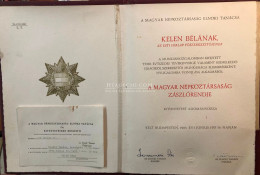 A Magyar Népköztársaság Zászlórendjének Adományozó Oklevele , Losonczi Pál, Az Elnöki Tanács Elnökének Aláírásával, 1983 - Documents Historiques