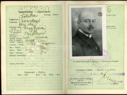 ÚTLEVÉL 1929. Dvihally Géza, Esztergomi  író, újságíró, Főtitkár, Zenetanár Részére. PASSPORT - Historical Documents