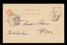 VALPÓ 1880. Díjjegyes Levlap, Szép Bélyegzéssel Bécsbe - Cartas & Documentos