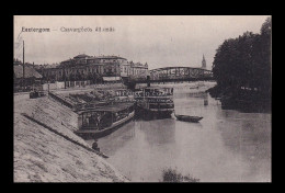 1921 Esztergom, Csavargőzös állomás, Híd  , Régi Képeslap - Hungary