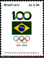 Ref. BR-3277 BRAZIL 2014 - BRAZILIAN OLYMPICCOMMITTEE, CENT., FLAG, MNH, SPORTS 1V Sc# 3277 - Nuevos
