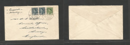 IRAQ. 1936 (6 Sept) Basra - England, Surrey. Imperial Airways Multifkd Env. VF, At 33 Fils Rate. - Irak