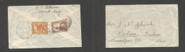 IRAQ. 1926 (16 March) Moradeul, Mosul - India, Patna. Reverse Multifkd Envelope At 3a Rate. - Irak