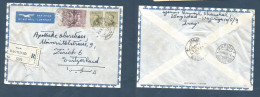 IRAQ. 1955 (3 July) Baghdad - Switzerland, Zurich (6 July) Air Registered Multifkd Envelope At 90 Fils Rate. Fine. - Irak