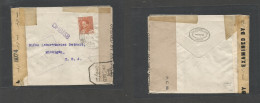 IRAQ. 1941 (17 Nov) Baghdad - USA, Michigan, Detroit. WWII Censored Env Via India + Depart Iraq Label + Arrival US Censo - Irak