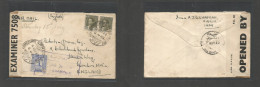 IRAQ. 1942 (14 May) Kirkuk - England, London WWII Multifkd Env At 110 Fils, Rate. Airmail Censored At Origin And Destina - Iraq