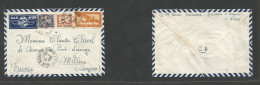 INDOCHINA. 1950 (26 Jan) Vietnam, Hanoi - France. Air Multifkd Env, Cds. - Autres - Asie