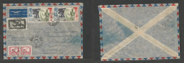 INDOCHINA. 1949 (17 Jan) Vietnam. Saigon - Switzerland, Frankefeld. Air Multifkd Mixed Issues Envelope, Tied Cds. VF. - Autres - Asie