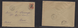 INDOCHINA. 1910 (4 Nov) Lucnam - Hanoi. 10c Red Stat Envelope Cancelled Cds, On Scarce Local Usage. VF Condition. - Altri - Asia