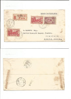 INDOCHINA. 1938 (26 July) Saigon - North China, Trentsin (11 Ago) Registered Multifkd Env. Aux Chinese Cachet + Arrival  - Autres - Asie