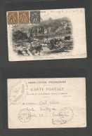 INDOCHINA. 1905 (7 Jan) Moncay - Norway, Kristiania (24 Feb) Fkd Early Ppc Dong - Dang With Military French Cachet. Fine - Autres - Asie