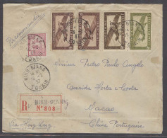 INDOCHINA. 1937 (18 Feb). Ninh Giang - Macau, Portuguese China (28 Feb). Via Haiphong- Hanoi - HK. Air Stamps. - Autres - Asie