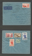 INDOCHINA. 1940 (7 March) Haboi - Switzerland, Laussane. Air Multifkd Front + Reverse (6 Stamps) + Air Cachet "Par Avion - Altri - Asia