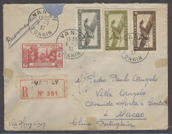 INDOCHINA. 1937 (9 July). Vanly - Macau, Portuguese China (17 July). Via HK - Haiphong - Nam - Dinn. Reg Multifkd Air Us - Autres - Asie