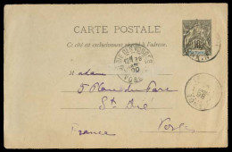 INDOCHINA. 1898 (28 Dec). Langson - France. 10c Stat Card / Cds + Arrival Cds (29 Jan 99). - Autres - Asie