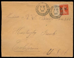 INDOCHINA. 1930 (1 May). Saigon - USA. Military Franchise FM Ovptd Fkd Env Cds Officer Address On Reverse. Scarce. - Autres - Asie