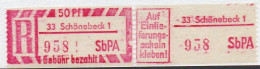 DDR Einschreibemarke Schönebeck SbPA Postfrisch, EM2B-33I Zh - Labels For Registered Mail