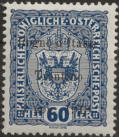 TRAA12L - 1918 Terre Redente - Trentino-Alto Adige, Sass. Nr. 12, Francobollo Nuovo Con Traccia Di Linguella */ FIRMATO - Trente