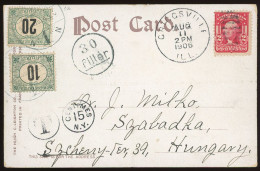 1906. Képeslap Chicago-ból Szabadkára Küldve, Portózva - Cartas & Documentos