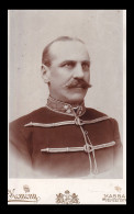 KASSA 1897. Kemény  : Katonatiszt Szép Cabinet Fotó - Antiche (ante 1900)