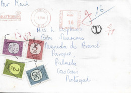 Letter From Bank Of Ireland London To Portugal With Postage Dues , 1981 - Post