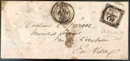 France Taxe N°2A Sur Lettre De Auch 23.8.1860 - (B313) - 1859-1959 Cartas & Documentos