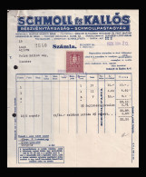 BUDAPEST 1931-39. Schmoll és Kallós 2db Fejléces, Céges Számla - Unclassified