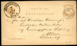 1890. Díjjegyes Válaszos Tőlap, Luxus Budapest -Pragerhof Mozgóposta Bélyegzéssel - Covers & Documents