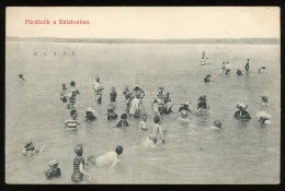 BALATON 1909. Fürdőzők,  Régi Képeslap - Hongarije