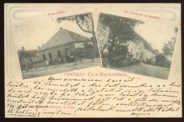 ZALAMIHÁLYFA 1907. Régi Képeslap, Szép Egykörös Bélyegzéssel , Posta, Kastély - Hongarije