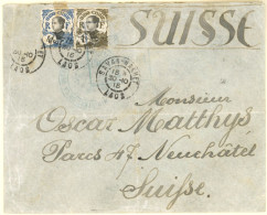 LAOS. 1915. (30 Oct) Savan-Nakhet To Neuchatel/Switzerland. Envelope Bearing 1c And 4c Indochina (Sc. 41,43), Tied C.d.s - Laos