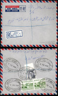 KUWAIT. 1960 (7  Feb). Safat  To Aden. Registered  Airmail Multi Farnked On Reverse Envelope. VF. - Kuwait