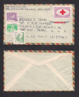 KOREA. 1959 (30 Oct) Seoul - USA, Texas, Fort Hood. Air Multifkd Env + Red Cross Issue. - Korea (...-1945)