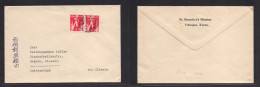 KOREA. 1937 (16 Feb) Tokugen - Switzerland, St. Gallen. Japanese Occup Via Siberia. Multifkd Japanese Stamps Envelope, C - Korea (...-1945)