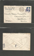 KOREA. 1934 (12 Oct) Japanese Occup 20 Sen Blue Inmpf Tied KEIJO - Sweden, Stockholm (30 Oct) Via Harbin, China (Manchur - Corée (...-1945)