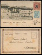 KOREA. 1903 (22 Aug). Masampo. Local Fkd PPC Proper Rate Mixed Issues Not Cancel As Sent To Italian Roayl Navy Ship Cala - Corea (...-1945)