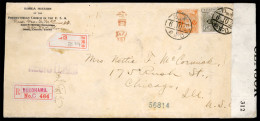KOREA. 1917. Sensen To USA. Registered Frkd. (2st) Including Japan 25 Sen Envelope. WWI US Censorship + Labels. VF. - Corea (...-1945)