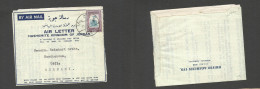 JORDAN. 1958 (19 July) Amman - Germany, Nordhausen, Harz. Air Fkd Lettersheet, At 35 Fils Rate With Full Contains. - Jordanien